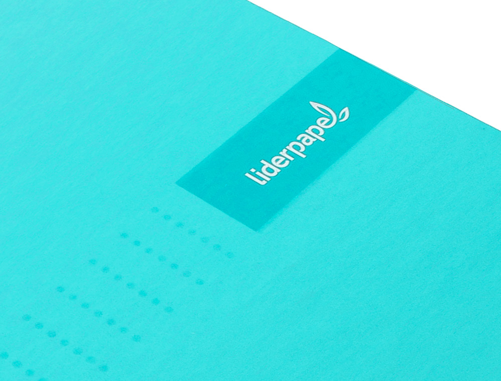 CUADERNO ESPIRAL LIDERPAPEL A4 CRAFTY TAPA FORRADA 80H 90GR CUADRO 4MM CON MARGEN COLOR TURQUESA