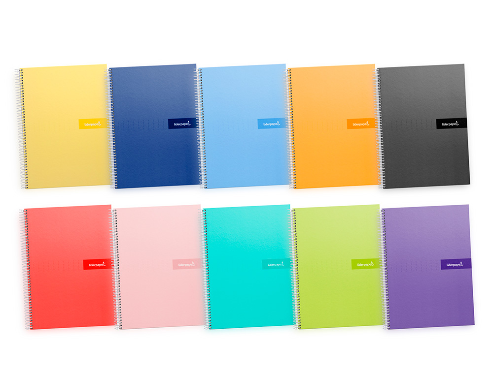 CUADERNO ESPIRAL LIDERPAPEL A4 CRAFTY TAPA FORRADA 80H 90 GR CUADRO 4MM CON MARGEN COLORES SURTIDOS