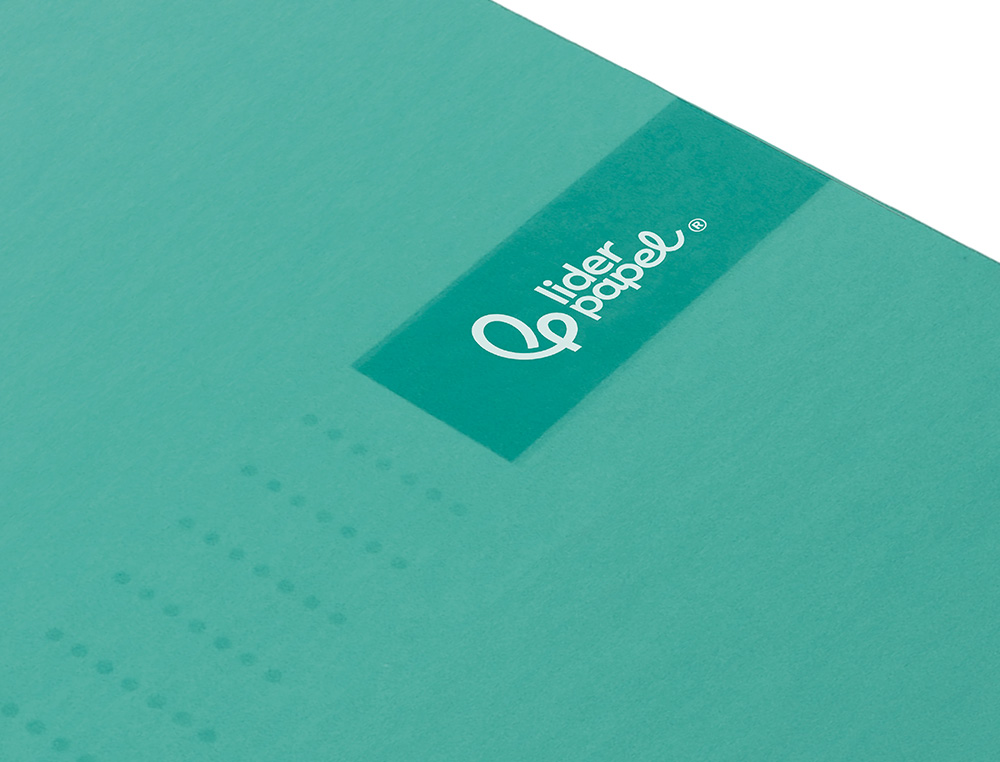 CUADERNO ESPIRAL LIDERPAPEL A4 MICRO CRAFTY TAPA FORRADA 120H 90GR CUADRO 5MM 5 BANDAS 4 TALADROS COLOR TURQUESA