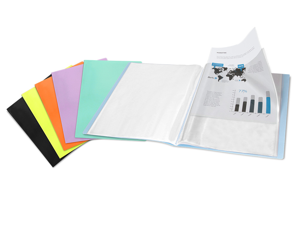 CARPETA LIDERPAPEL ESCAPARATE 10 FUNDAS POLIPROPILENO DIN A4 LAVANDA OPACO