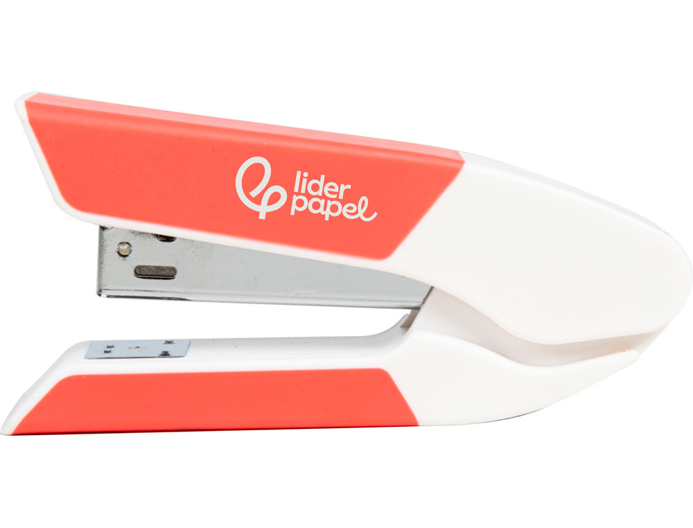 GRAPADORA LIDERPAPEL CON REGALO DE EXTRAEGRAPAS Y CAJA DE 1000 GRAPAS 26/6 CAPACIDAD 20H COLOR CORAL