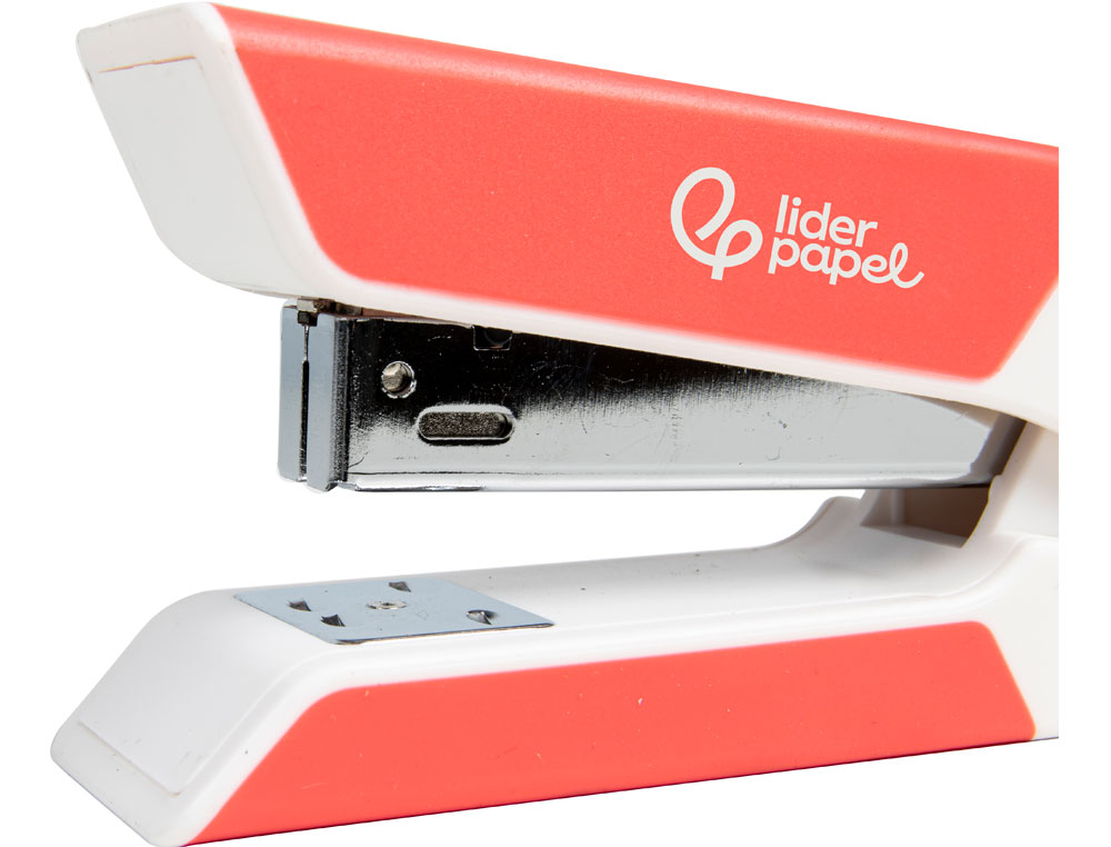 GRAPADORA LIDERPAPEL CON REGALO DE EXTRAEGRAPAS Y CAJA DE 1000 GRAPAS 26/6 CAPACIDAD 20H COLOR CORAL