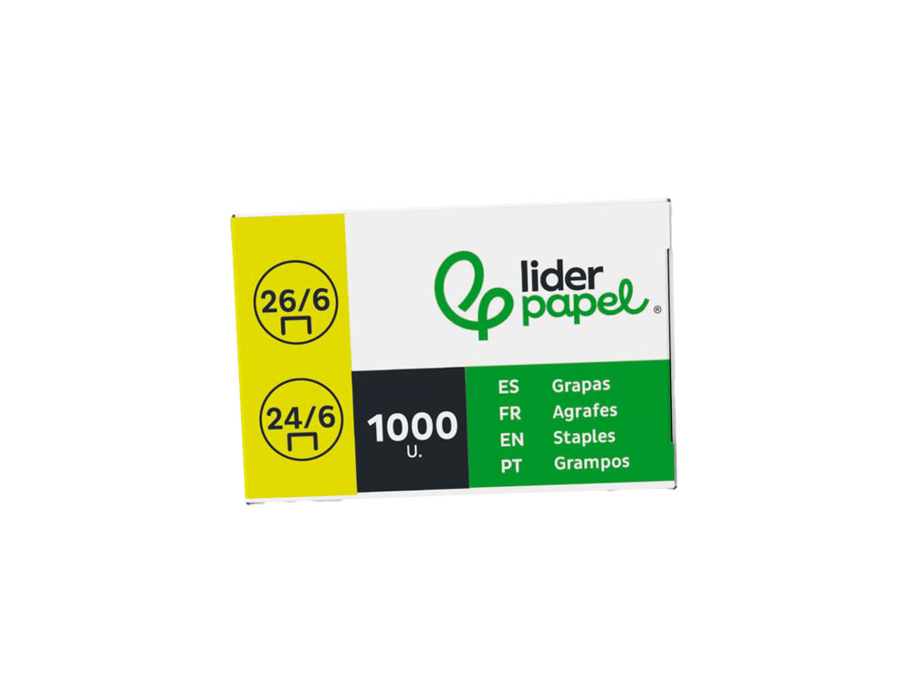 GRAPADORA LIDERPAPEL CON REGALO DE EXTRAEGRAPAS Y CAJA DE 1000 GRAPAS 26/6 CAPACIDAD 20H COLOR CORAL