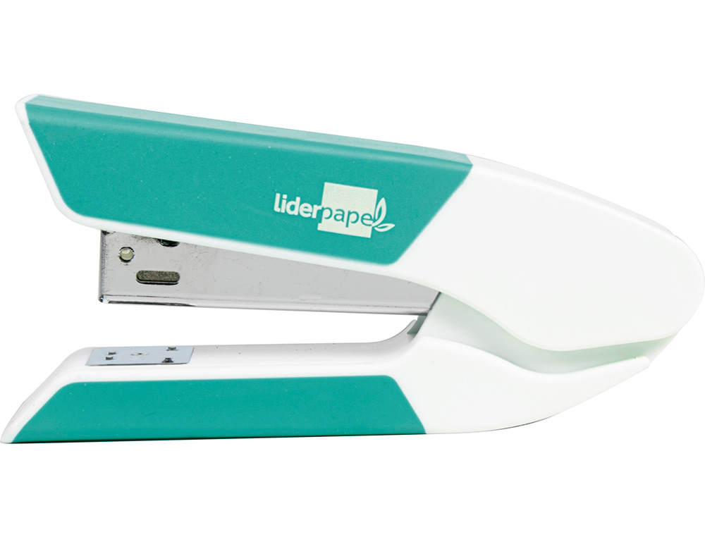 GRAPADORA LIDERPAPEL CON REGALO DE EXTRAEGRAPAS Y CAJA DE 1000 GRAPAS 26/6 CAPACIDAD 20H COLOR TURQUESA