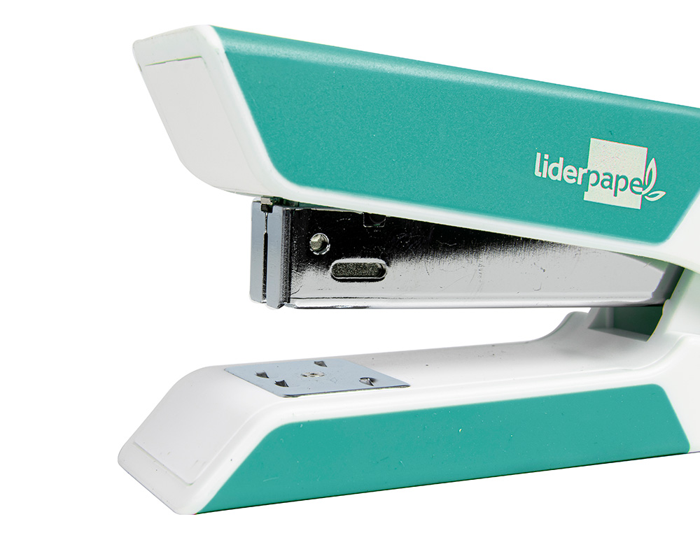 GRAPADORA LIDERPAPEL CON REGALO DE EXTRAEGRAPAS Y CAJA DE 1000 GRAPAS 26/6 CAPACIDAD 20H COLOR TURQUESA