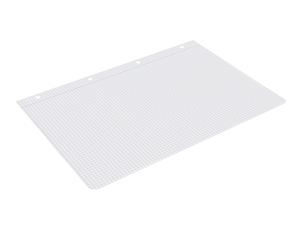 RECAMBIO LIDERPAPEL A4 100 HOJAS 60G/M2 CUADRO 4MM CON MARGEN SIN TALADROS