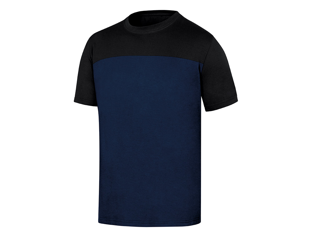 CAMISETA DE ALGODON DELTAPLUS COLOR AZUL/NEGRO TALLA S