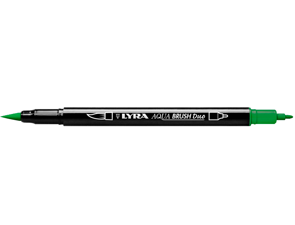 ROTULADOR LYRA AQUA BRUSH ACUARELABLE DOBLE PUNTA FINA Y PINCEL VERDE
