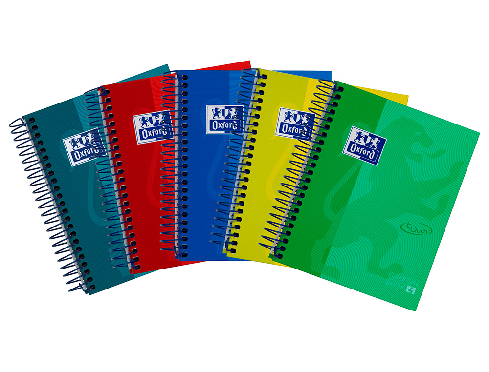 CUADERNO ESPIRAL OXFORD EBOOK 4 TAPA EXTRADURA 8 120 HOJAS CUADRICULA 5 MM COLORES SURTIDOS TOUCH