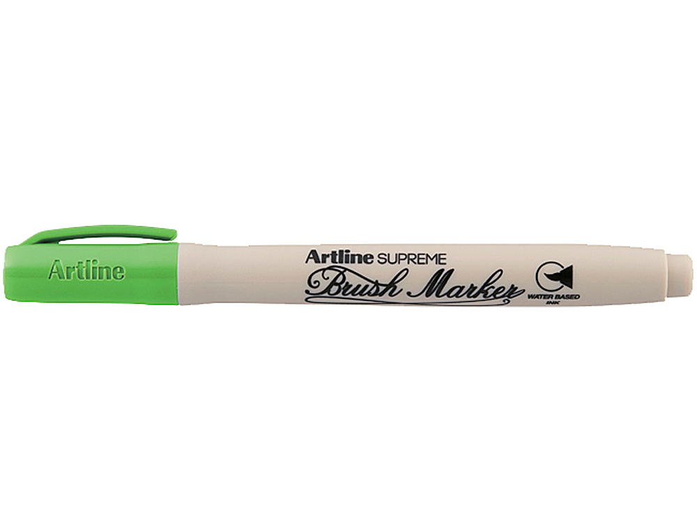 ROTULADOR ARTLINE SUPREME BRUSH PINTURA BASE DE AGUA PUNTA TIPO PINCEL TRAZO VARIABLE VERDE AMARILLENTO