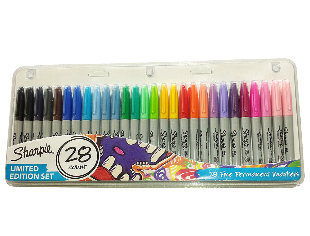 ROTULADOR SHARPIE PERMANENTE PUNTA FINA CAJA DE 28 UNIDADES COLORES SURTIDOS