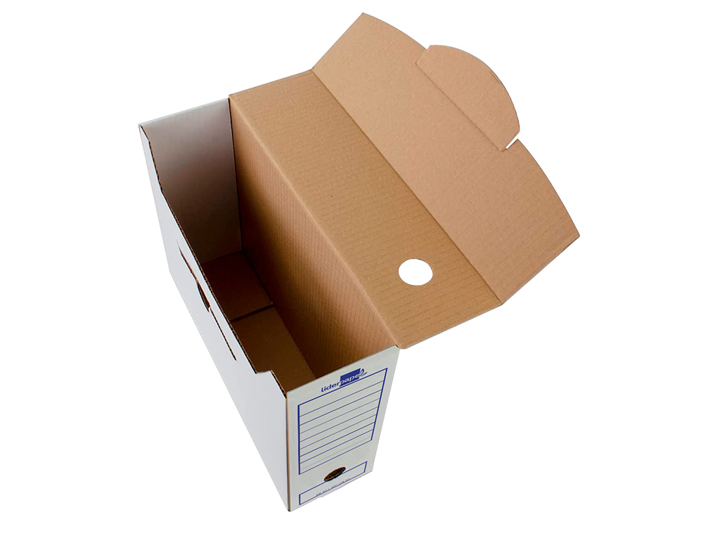 CAJA ARCHIVO DEFINITIVO LIDERPAPEL 106 LISTADOS DE ORDENADOR CARTON RECICLADO 325G/M2 BLANCO 430X116X316 MM