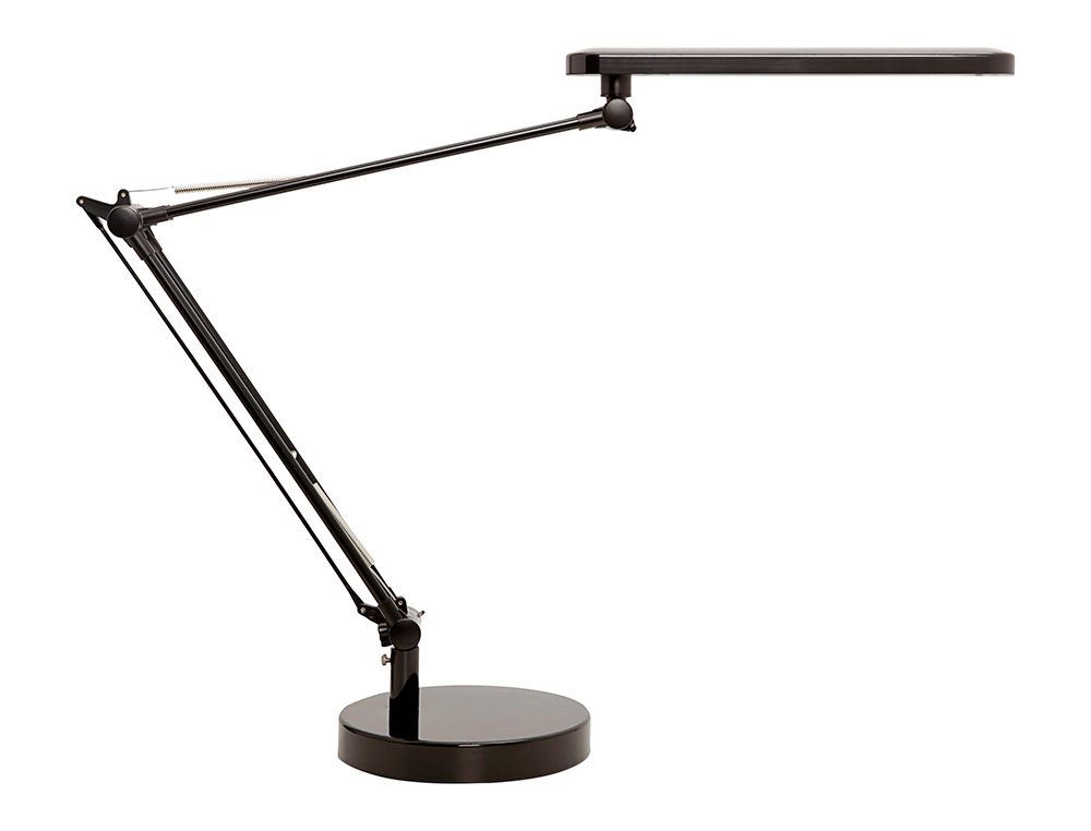 LAMPARA DE ESCRITORIO UNILUX LED 7W 665LM CABEZAL GIRO 360ºBRAZO 3 ARTICULACIONES NEGRO/MADERA