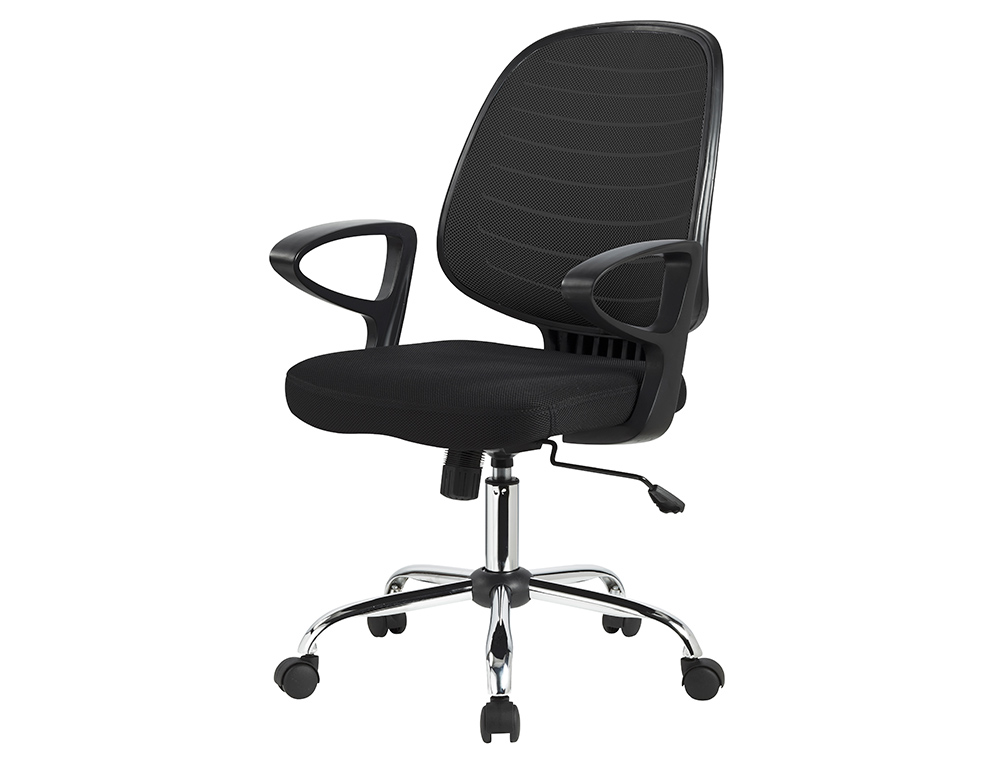 SILLA GIRATORIA Q-CONNECT BASE METAL REGULABLE EN ALTURA 920+80MM ALTO 600MM ANCHO 580MM PROFUNDIDAD NEGRO