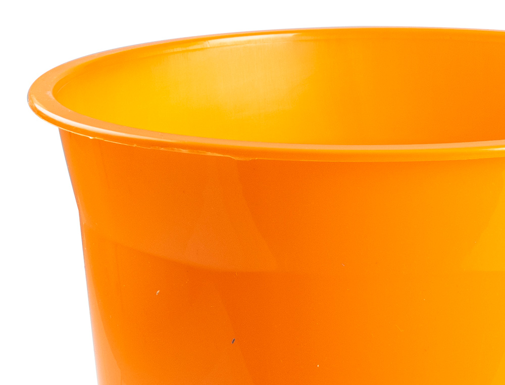 PAPELERA PLASTICO Q-CONNECT NARANJA TRANSLUCIDO 13 LITROS 275X285 MM