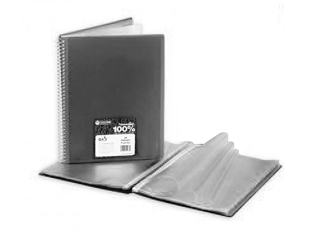 CARPETA CARCHIVO ARCHIVEX STAR ESCAPARATE CON ESPIRAL 40 FUNDAS DIN A4 NEGRO