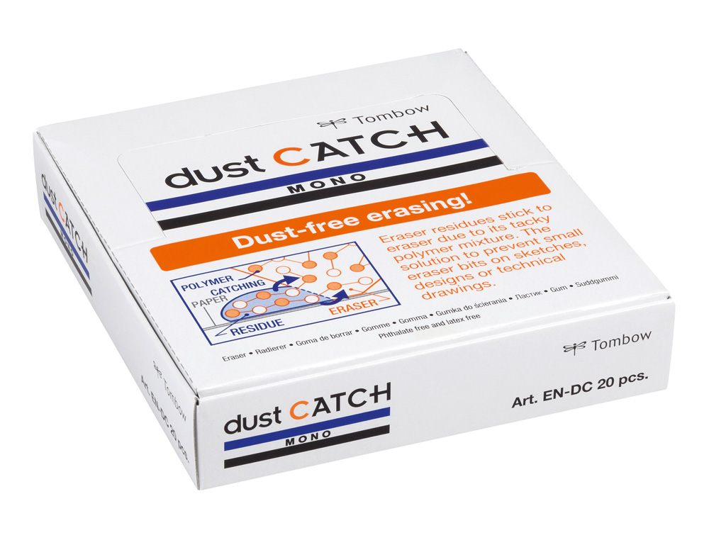 GOMA TOMBOW MONO DUST CATCH POLIMERA CAUCHO PVC NEGRO ESPECIAL ATRAPA RESIDUOS