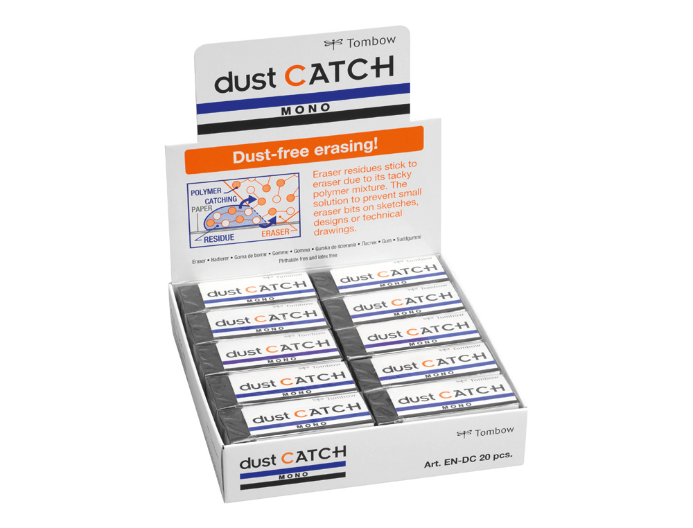 GOMA TOMBOW MONO DUST CATCH POLIMERA CAUCHO PVC NEGRO ESPECIAL ATRAPA RESIDUOS