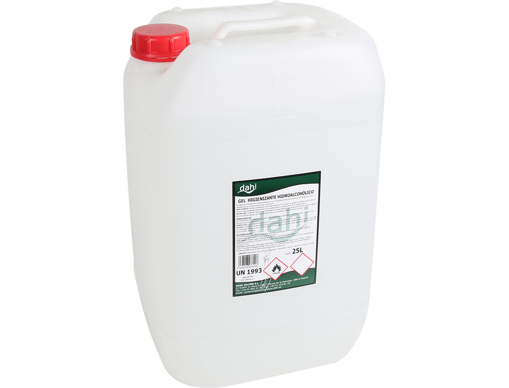 GEL HIDROALCOHOLICO HIGIENIZANTE DAHI PARA MANOS GARRAFA DE 25 LITROS