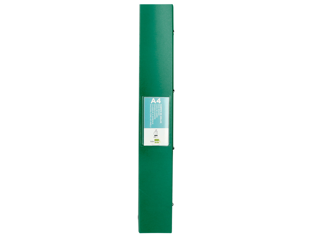 CARPETA LIDERPAPEL 4 ANILLAS MIXTAS 40 MM POLIPROPILENO DIN A4 VERDE TRANSLUCIDO