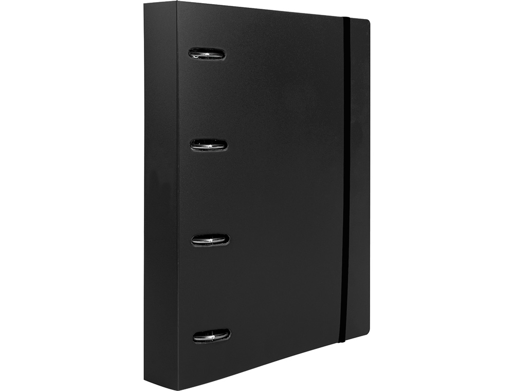 CARPETA CON RECAMBIO LIDERPAPEL A4 CUADRO 5MM 100 HOJAS 80G POLIPROPILENO 4 ANILLAS MIXTAS 25MM NEGRO