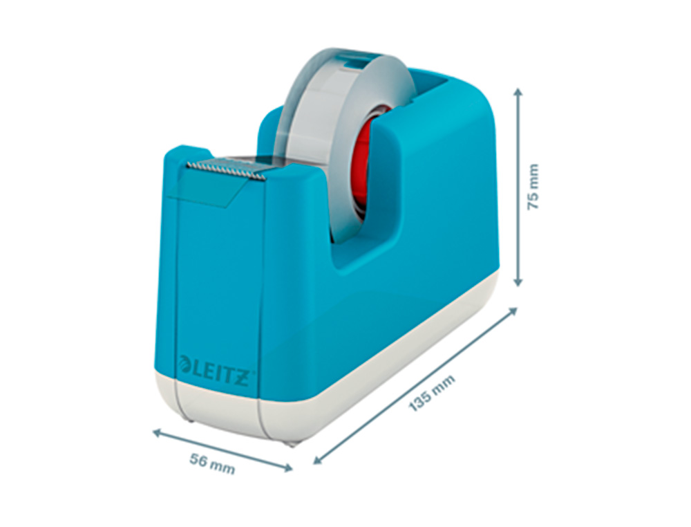 PORTARROLLO SOBREMESA LEITZ COSY PLASTICO PARA CINTAS 33 MT COLOR AZUL