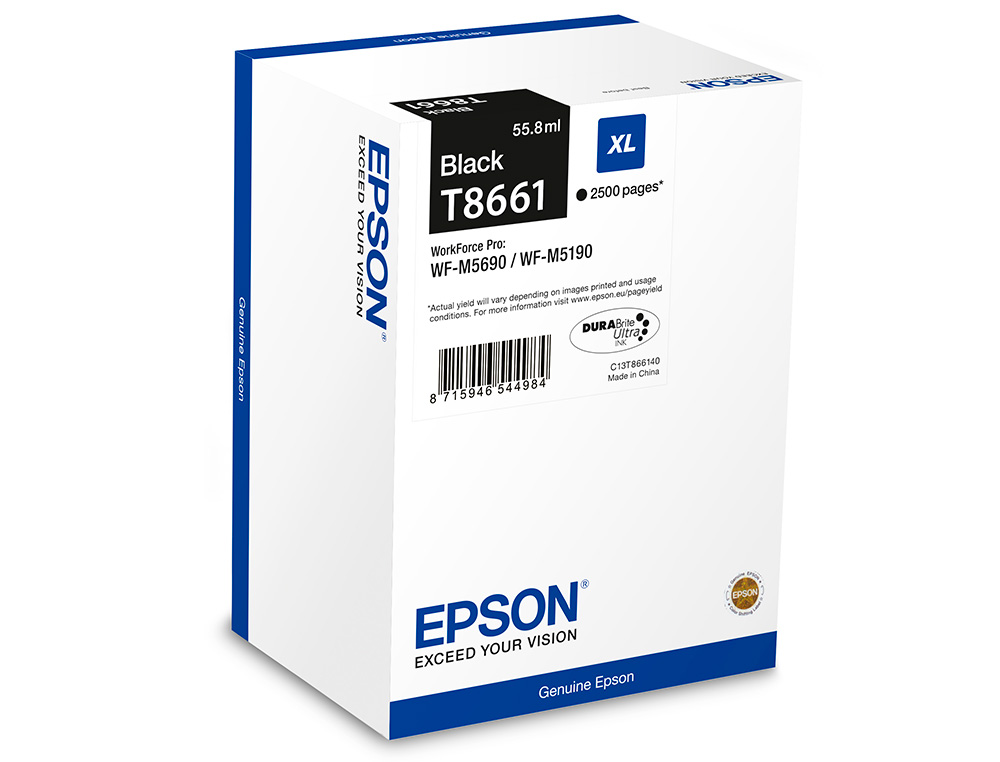 INK-JET EPSON T8661 NEGRO XL WF-M5190DW/M5690DWF