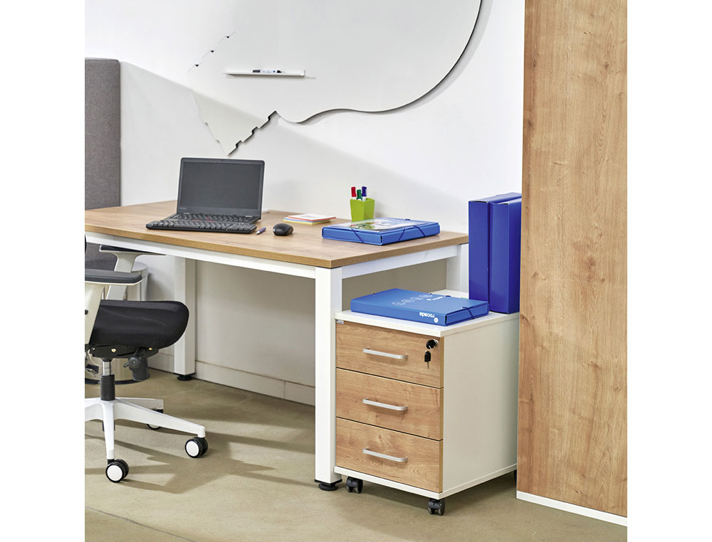 MESA DE OFICINA ROCADA EXECUTIVE 2002AD04 ALUMINIO/BLANCO 160X80 CM