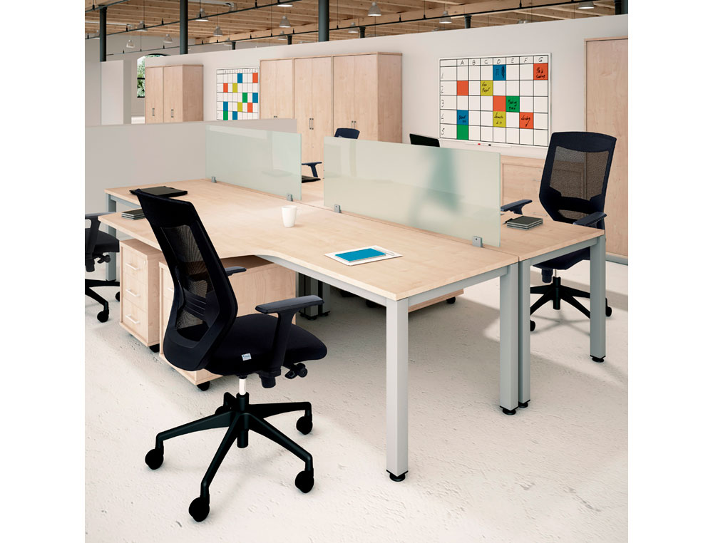MESA DE OFICINA ROCADA EXECUTIVE 2002AD04 ALUMINIO/BLANCO 160X80 CM