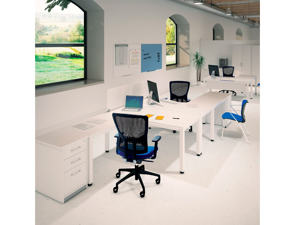 MESA DE OFICINA ROCADA EXECUTIVE 2002AD04 ALUMINIO/BLANCO 160X80 CM