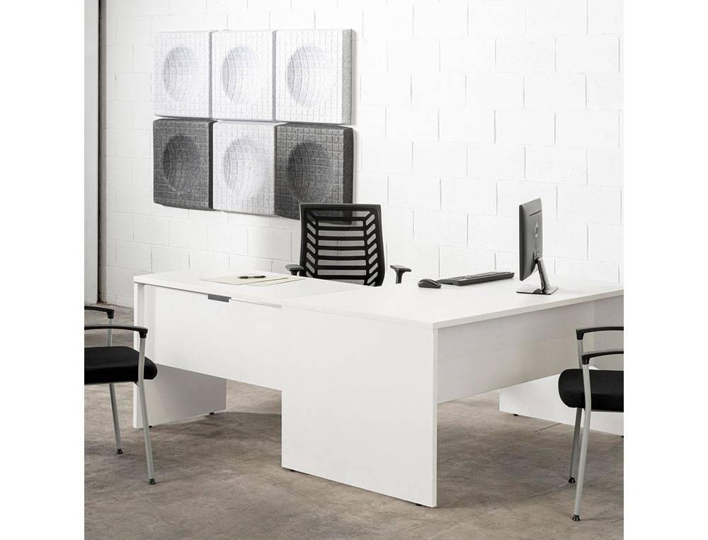MESA DE OFICINA ROCADA WORK 2001AB02 ALUMINIO/GRIS 140X80 CM