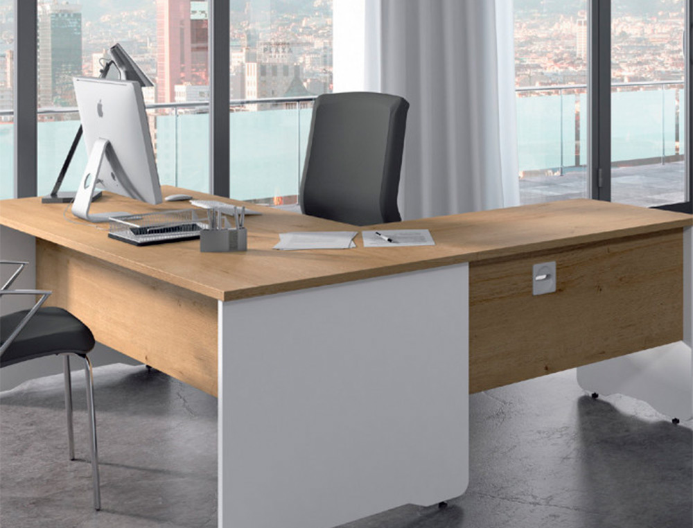 MESA DE OFICINA ROCADA WORK 2001AB02 ALUMINIO/GRIS 140X80 CM