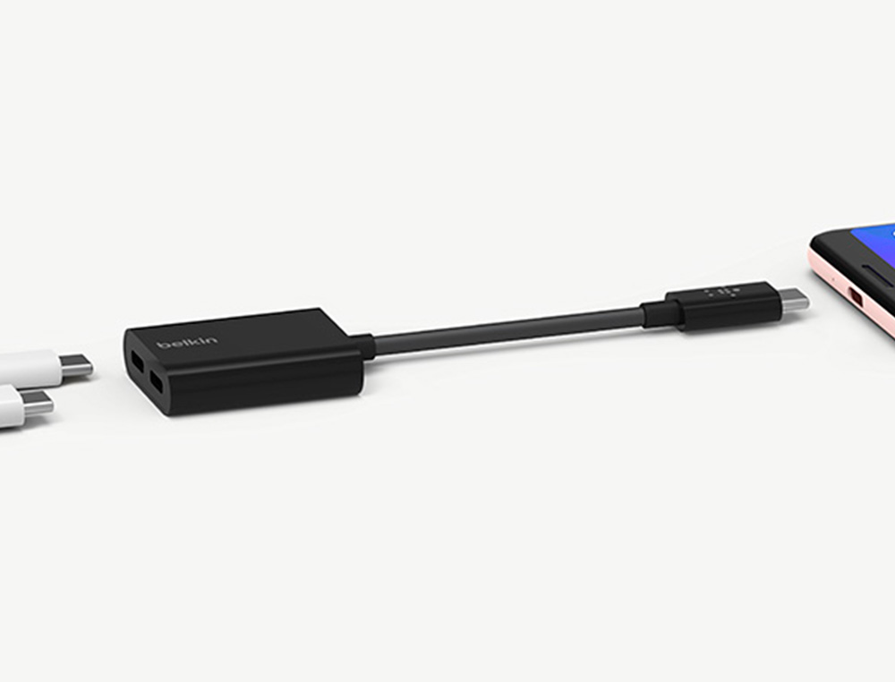 ADAPTADOR BELKIN F7U081BTBLK USB-C DE AUDIO Y CARGA COLOR NEGRO