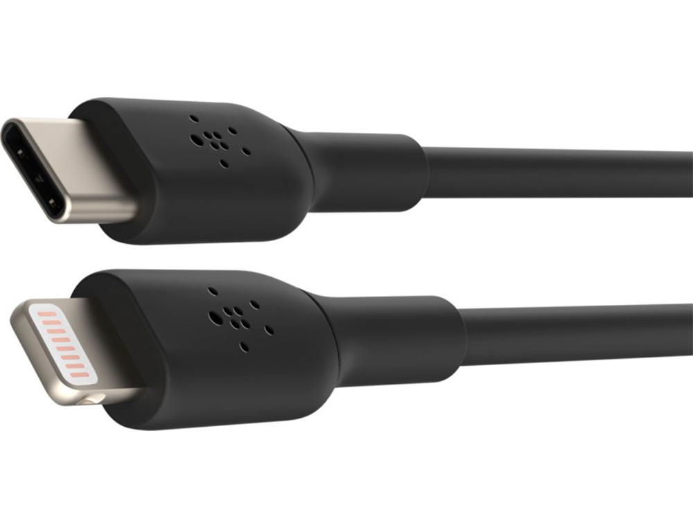 CABLE BELKIN CAA003BT1MBK USB-C A LIGHTNING BOOST CHARGE LONGITUD 1 M COLOR NEGRO