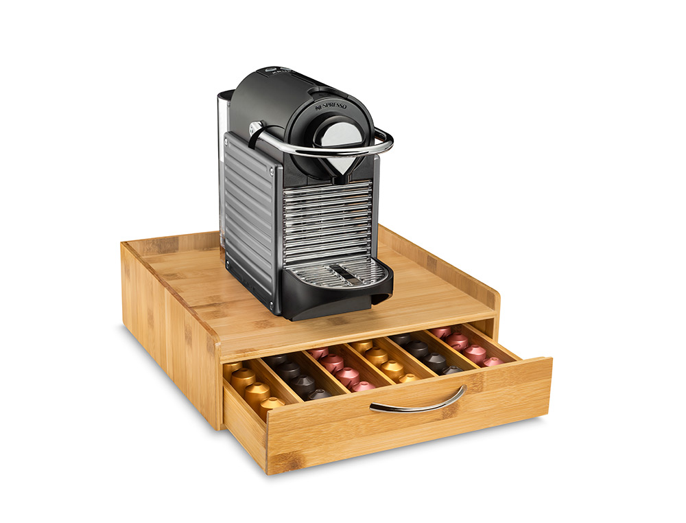 SOPORTE PARA CAPSULAS DE CAFE CEP SILVA BAMBU 1 CAJON 305X326X98 MM