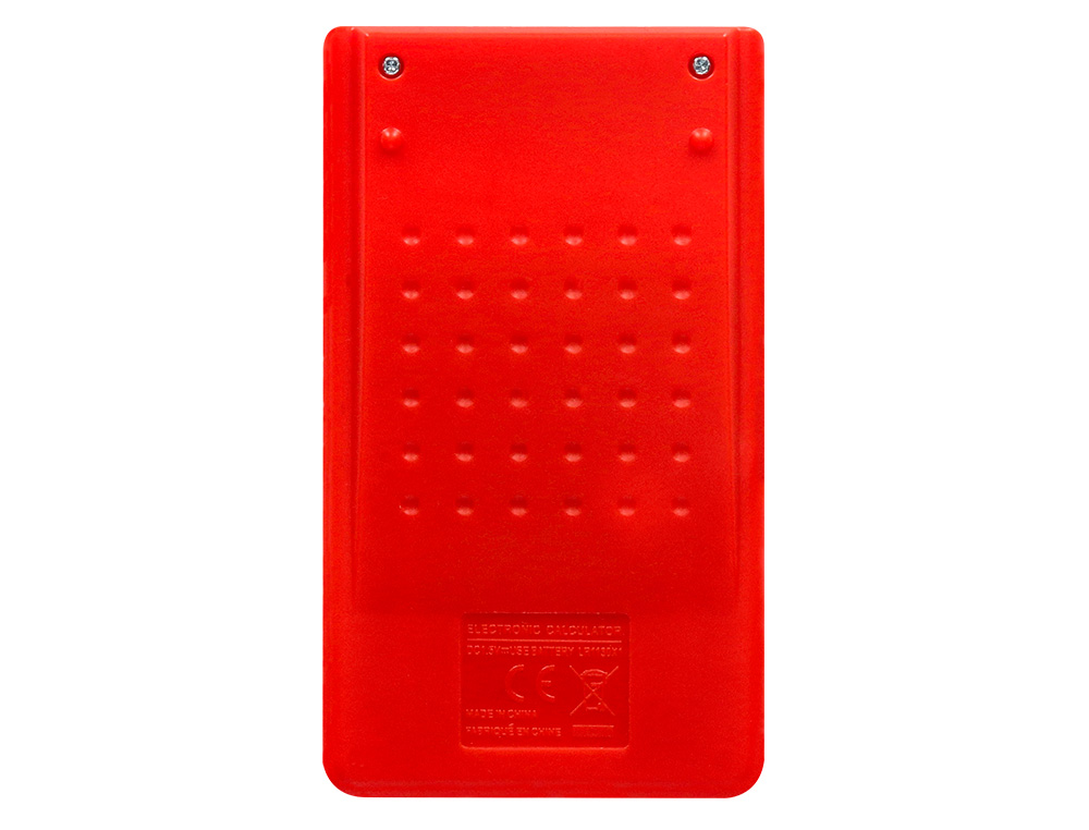 CALCULADORA LIDERPAPEL BOLSILLO XF11 8 DIGITOS SOLAR Y PILAS COLOR ROJO 115X65X8 MM