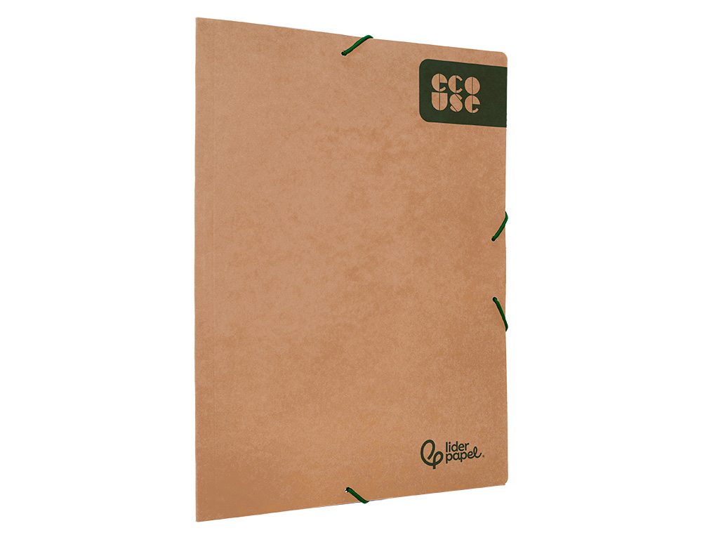 CARPETA LIDERPAPEL GOMAS TRES SOLAPAS ECOUSE CARTULINA 400 GR DIN A4+ COLOR KRAFT MARRON