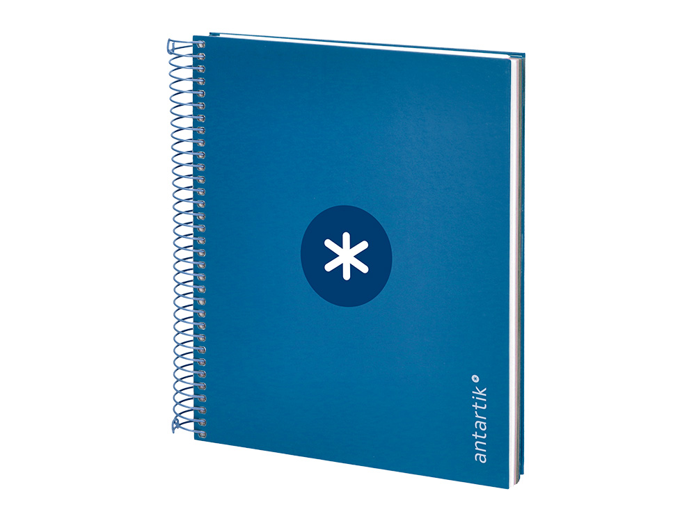 CUADERNO ESPIRAL A5 MICRO ANTARTIK TAPA FORRADA120H 90 GR CUADRO 5MM 5 BANDAS6 TALADROS COLOR AZUL OSCURO