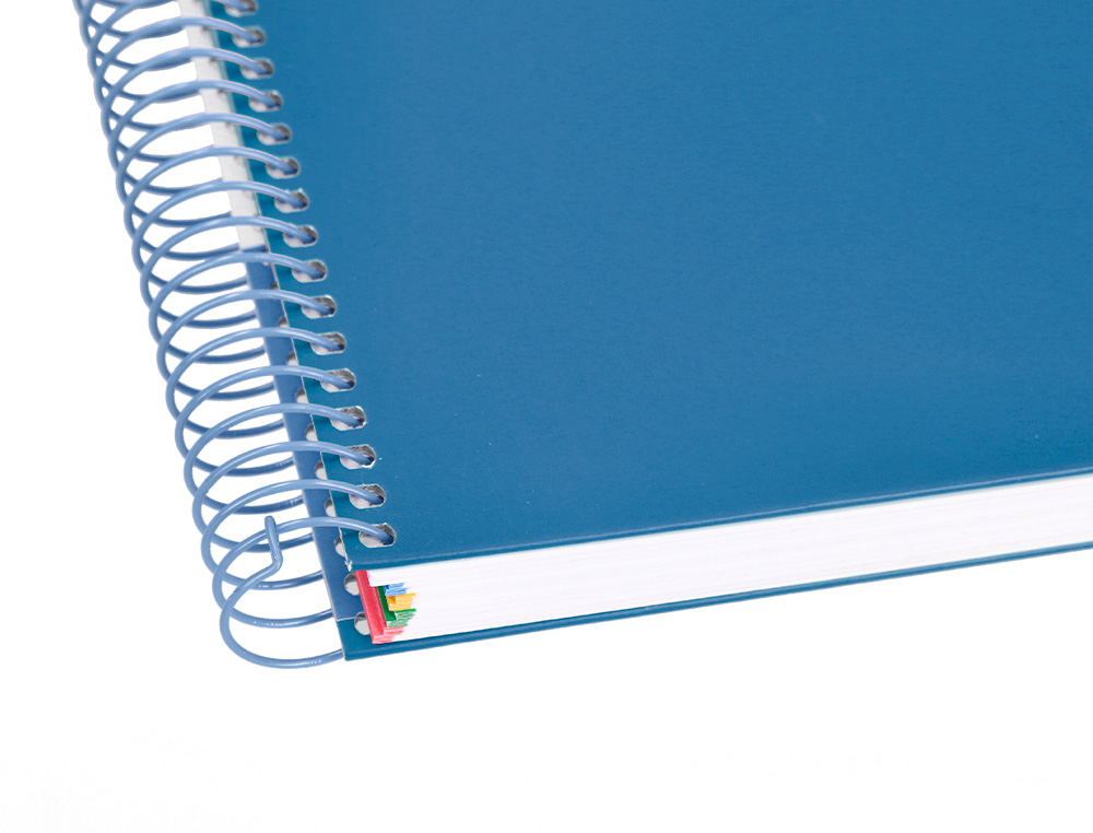 CUADERNO ESPIRAL A5 MICRO ANTARTIK TAPA FORRADA120H 90 GR CUADRO 5MM 5 BANDAS6 TALADROS COLOR AZUL OSCURO