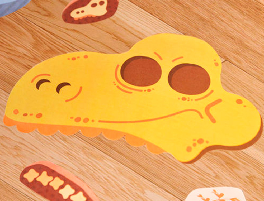 JUEGO DIDACTICO MIDEER DINOSAURIO CON 64 ADHESIVOS PARA SUELO REMOVIBLES