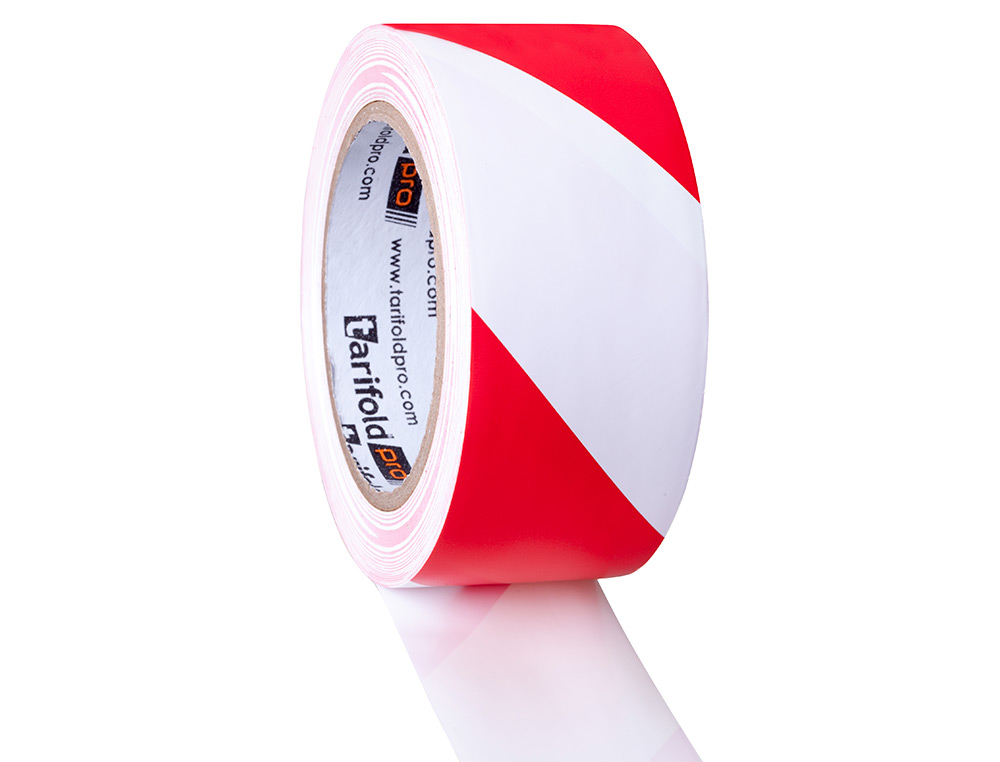 CINTA ADHESIVA DJOIS SEGURIDAD PARA MARCAJE Y SEÑALIZACION DE SUELO 33 MT X 50 MM COLOR BLANCO/ROJO