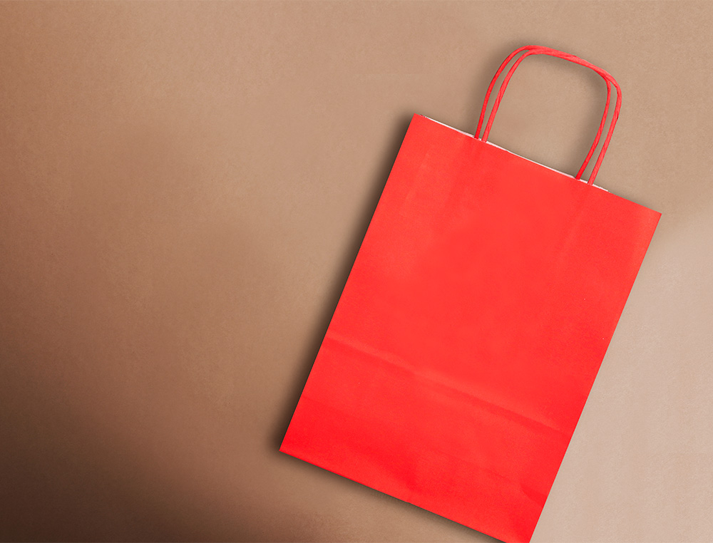 BOLSA PAPEL Q-CONNECT CELULOSA ROJO S CON ASA RETORCIDA 240X320X10 MM