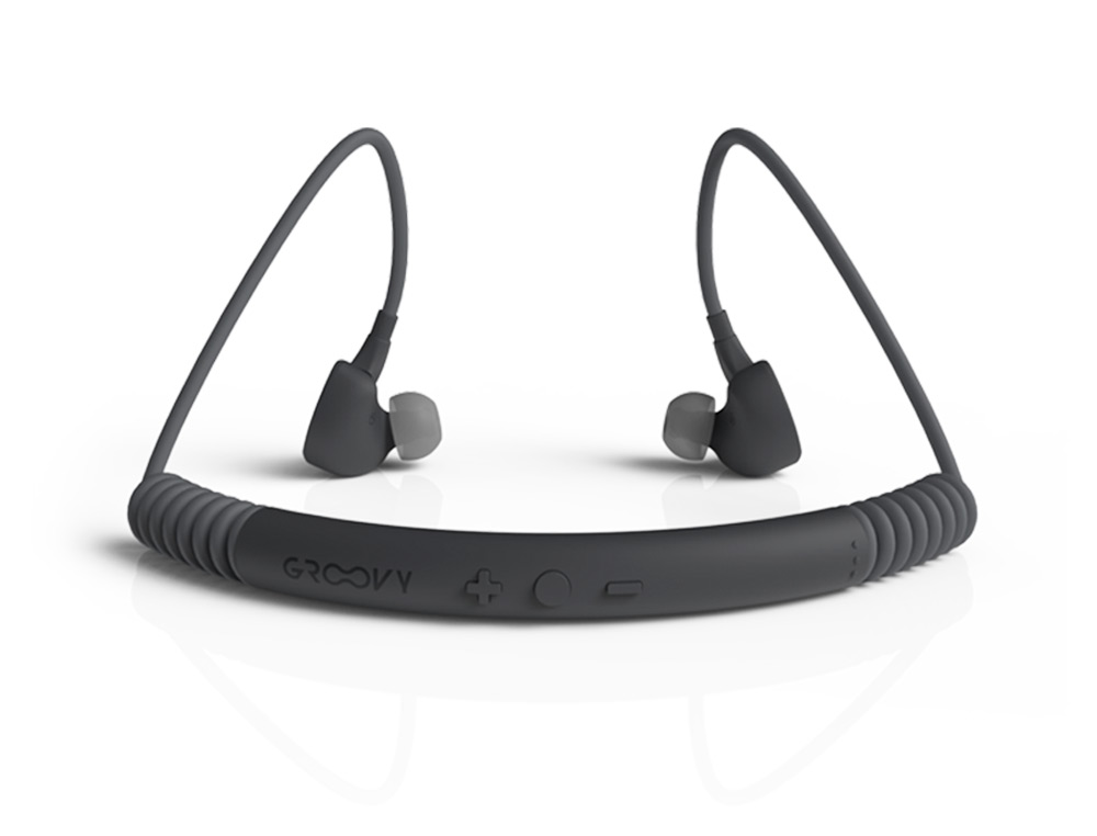 AURICULARES GROOVY SPORT BLUETOOTH NECKBAND CON MICROFONO COLOR GRIS OSCURO