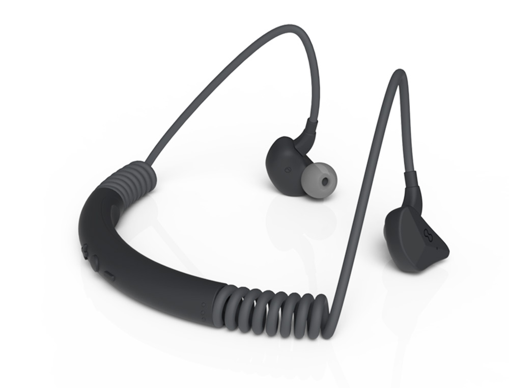 AURICULARES GROOVY SPORT BLUETOOTH NECKBAND CON MICROFONO COLOR GRIS OSCURO
