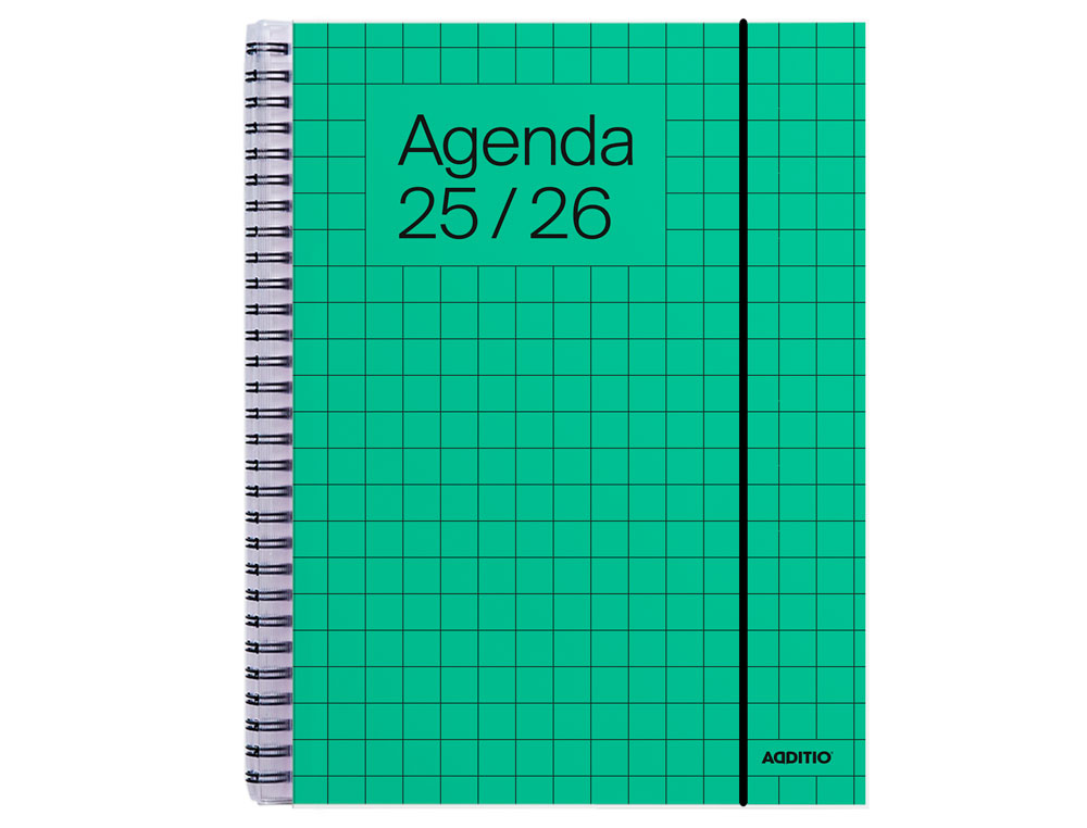 AGENDA ESPIRAL ADDITIO UNIVERSAL SEMANA VISTA 176 PAGINAS TAPA PVC TRANSPARENTE 165X215 MM