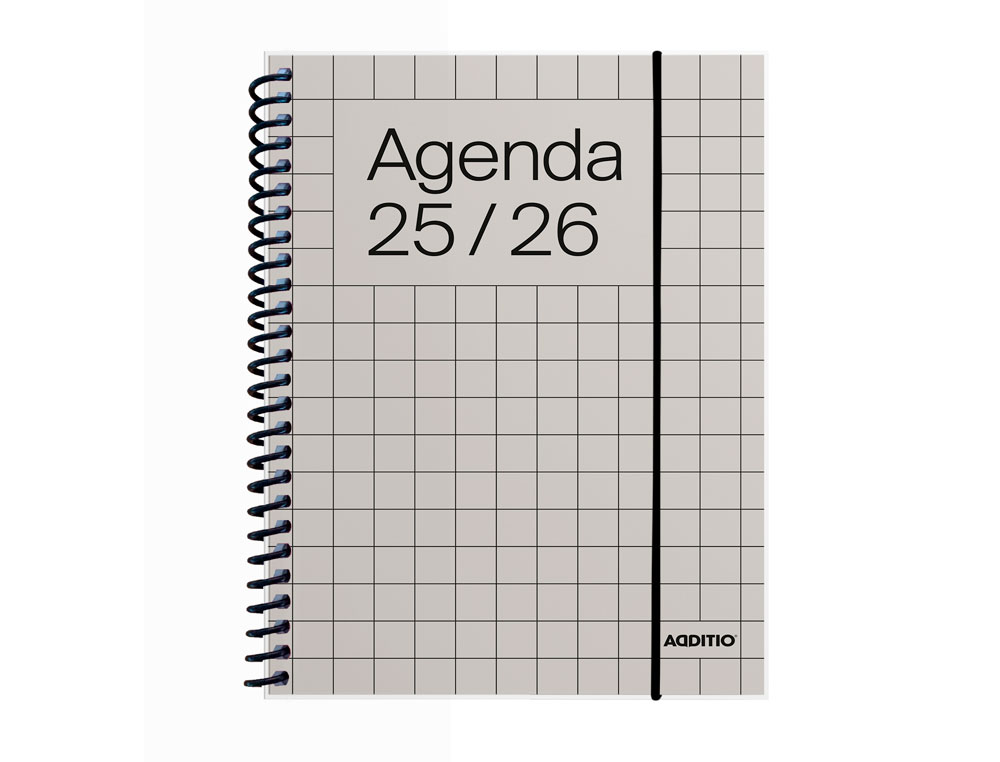 AGENDA ESPIRAL ADDITIO UNIVERSAL MINI SEMANA VISTA 144 PAGINAS TAPA PVC TRANSPARENTE 125X170 MM
