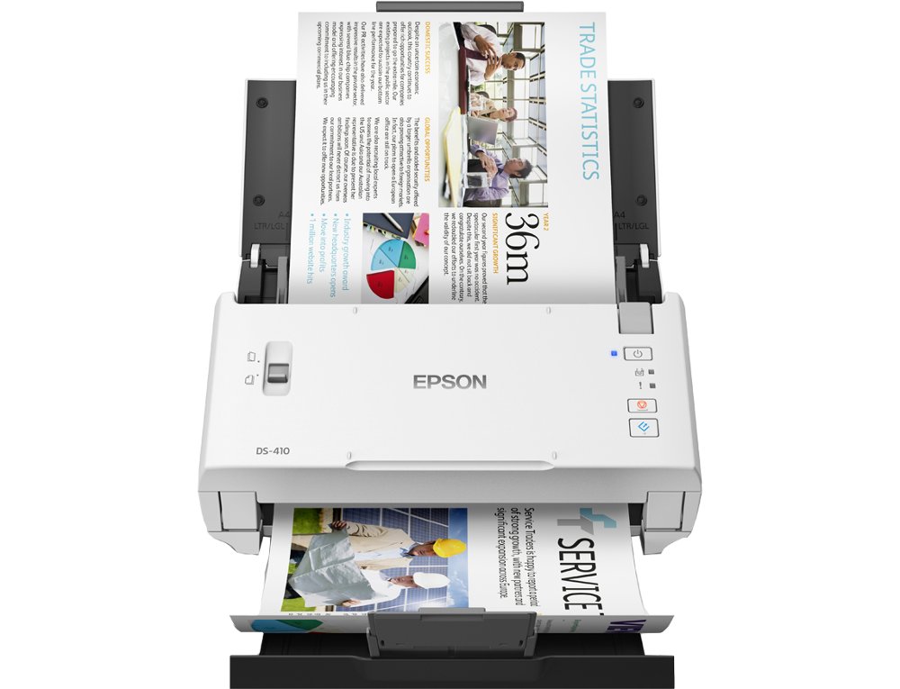 ESCANER EPSON DS-410 DOCUMENTAL WORKFORCE DIN A4 600X600 DPI VELOCIDAD 26 PPM USB 2.0