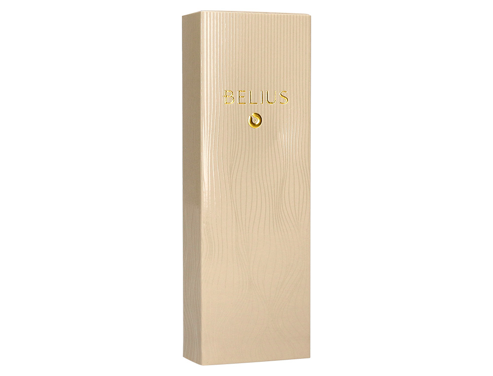 PLUMA BELIUS NEPTUNO ALUMINIO TEXTURA WAVY COLOR CAQUI TINTA AZUL CAJA DE DISEO