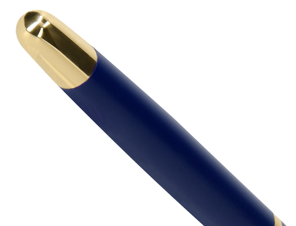 BOLIGRAFO BELIUS SOIREE ALUMINIO COLOR AZUL MARINO Y DORADO TINTA AZUL CAJA DE DISEO