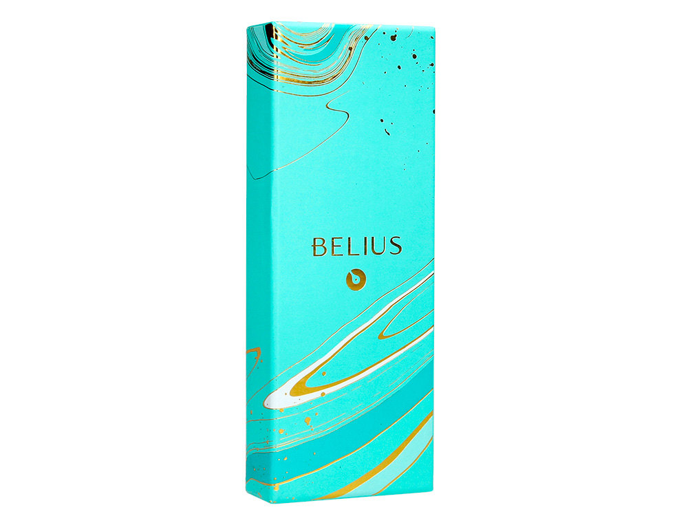 ROLLER BELIUS AQUA ALUMINIO COLOR TURQUESA Y DORADO TINTA NEGRA CAJA DE DISEO